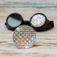 Кольорове світловідбиваюче скло до окулярів Стимпанк Гогли Діамант (хамелеон) 1шт